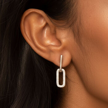 Women's Convertible Drop Earrings With Removable Charms In 18k White Gold, 2 of 3