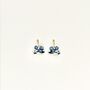 Dainty Handmade Blue And White Floral Earrings, thumbnail 4 of 5
