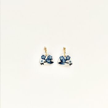 Dainty Handmade Blue And White Floral Earrings, 4 of 5