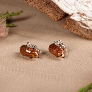 Enamelled Sterling Silver Hedgehog Charm, 2 of 11