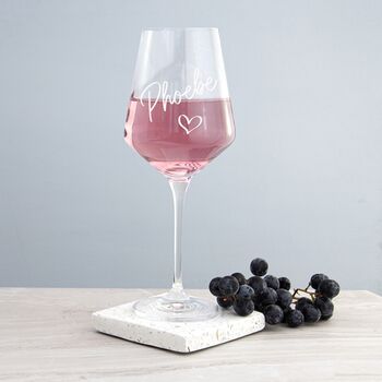 Personalised Love Heart Wine Glass, 2 of 8