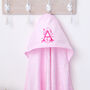 Personalised Baby Pink Hooded Towel With Monogram, thumbnail 1 of 5