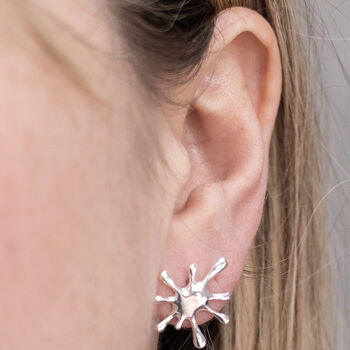 Sterling Silver Splat Studs, 2 of 6