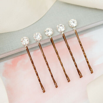 Set Of Five Large Diamante Hair Slides By Melissa Morgan Designs ...