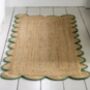 Scallop Jute Rug With Pink Stripe, thumbnail 4 of 7