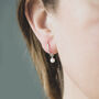 Hoop Earrings With Small Heart And Freshwater Pearl, thumbnail 1 of 3