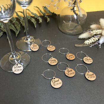 Personalised Five Christmas Wine Glass Charms, 2 of 9