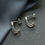 Sterling Silver Safety Pin Hug Studs, thumbnail 5 of 6