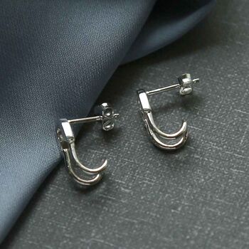 Sterling Silver Safety Pin Hug Studs, 5 of 6
