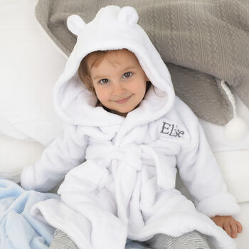 Personalised White Baby Gown With Grey Cardigan Set, 7 of 12