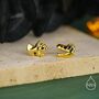 Mismatched Dinosaur Fossil Stud/Screw Back Earrings In Sterling Silver, thumbnail 5 of 12