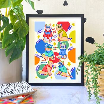 Cat Dad Print With Whimsical Cat Illustrations, 2 of 3