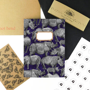 Crash Of Rhinos Lined And Plain Notebook Set, 4 of 8