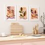Warm Tone Botanical Print Set – Rich Autumn Leaf Trio Wall Art, thumbnail 3 of 12