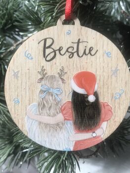 Personalised Bestie Christmas Bauble Decoration, 2 of 3
