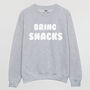 Bring Snacks Men's Slogan Sweatshirt, thumbnail 3 of 3
