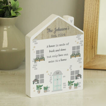 Personalised Love Makes A Home Wooden House Ornament, 6 of 6