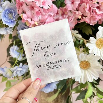 Personalised Wedding Confetti Bags + Rose Petals, 8 of 12