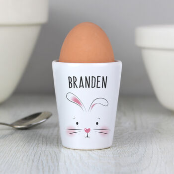 Personalised Easter Bunny Features Ceramic Egg Cup, 2 of 4