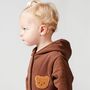 Personalised Brown Fleece Hooded Boucle Teddy Jumpsuit, thumbnail 3 of 5