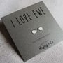 'I Love Ewe' Sterling Silver Sheep Earrings, thumbnail 7 of 9