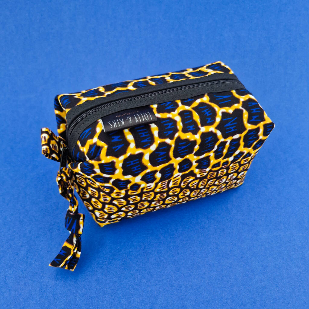 African Print Cosmetic Make Up Bag Rere Print By Lolly & Kiks