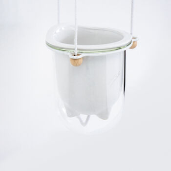 Flo, Self Watering Ceramic And Glass Hanging Planter, 10 of 10