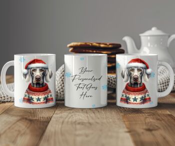Personalised Weimaraner In Christmas Jumper Mug C, 2 of 2