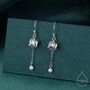 Sterling Silver Lily Of The Valley With Pearl Dangle Earrings, thumbnail 1 of 10