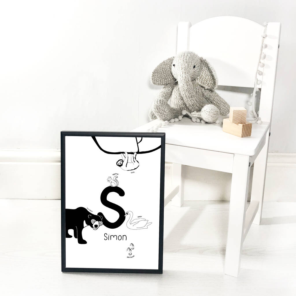 Personalised Animal Alphabet Letter Print, 1 of 6