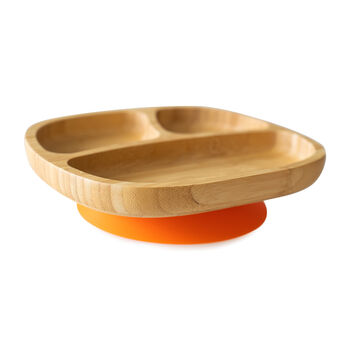 Bamboo Toddler Plate With Suction Orange, 3 of 4