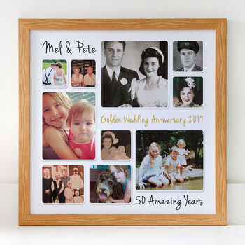 Personalised Golden Wedding Anniversary Photo Collage, 3 of 9