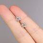 Sterling Silver Pentagram Stud Earrings, thumbnail 6 of 11