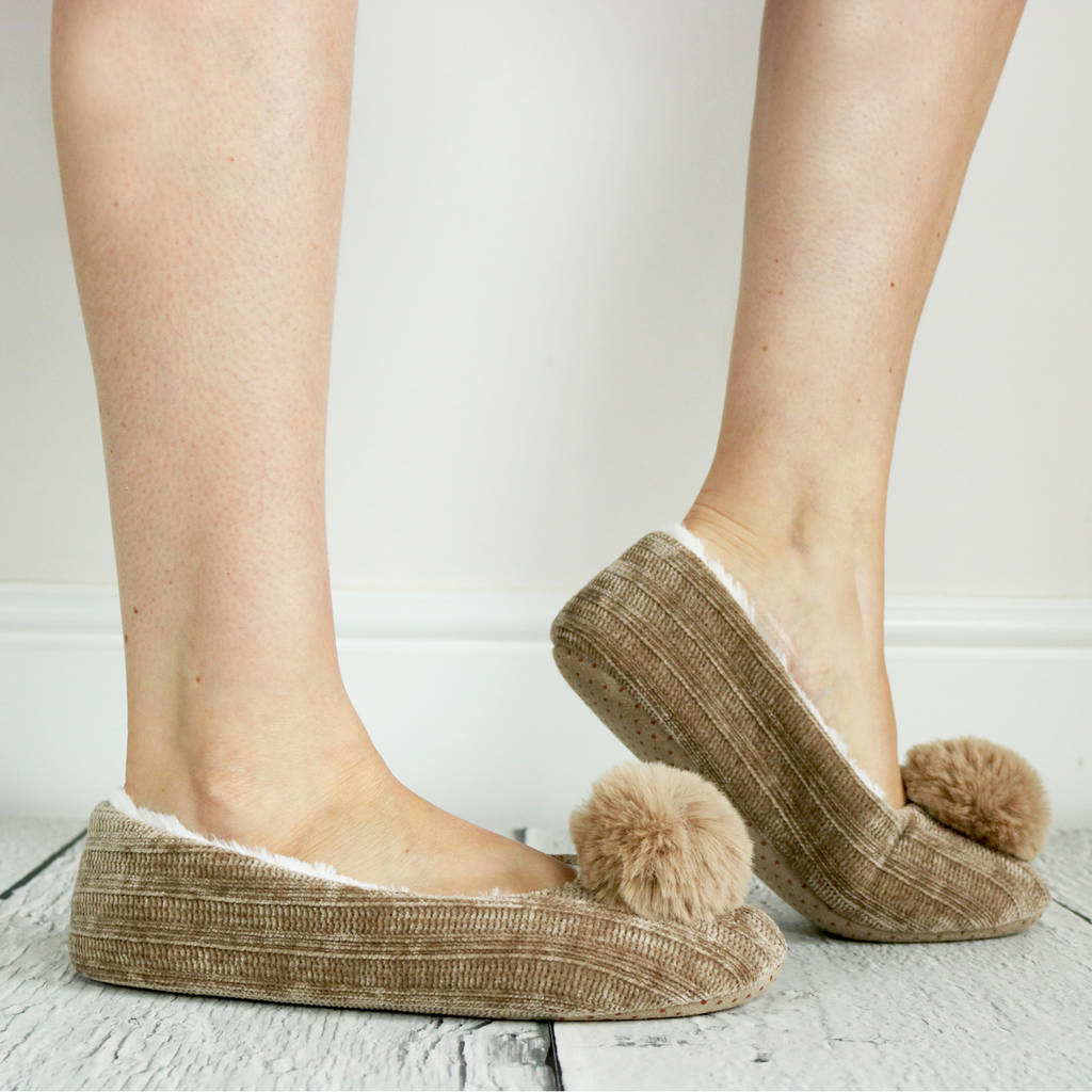 Pom Pom Ballet Slippers By Hayley & Co | notonthehighstreet.com