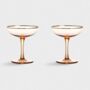 Set Of Two Pink And Gold Rim Champagne Coupes, thumbnail 4 of 7