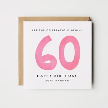 Personalised 60th Birthday Card *Age/Colour Options, 2 of 5