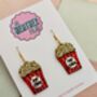 Popcorn Glitter Resin Earrings / Cinema Date Jewellery / Fun Carnival Accessory / Filmmaker Gift, thumbnail 2 of 5