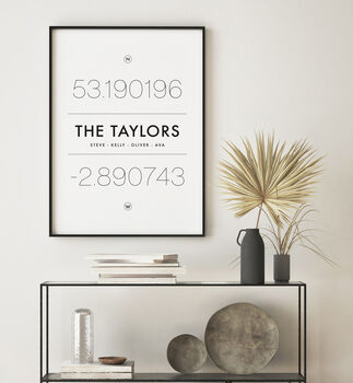 The Coordinates Of Us Personalised Print, 2 of 8