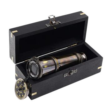 16 Inch Gunmetal Maritime Telescope With Wooden Box, 4 of 8