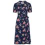 Peggy Dress In Navy Mayflower 1940s Vintage Style, thumbnail 1 of 2
