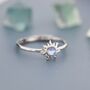 Sterling Silver Moonstone Sun Open Ring, thumbnail 4 of 12