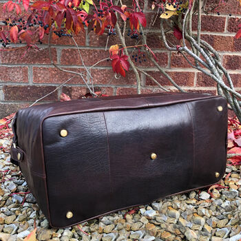Luxury Buffalo Leather Travel Bag, Holdall, Gym Bag, 3 of 4