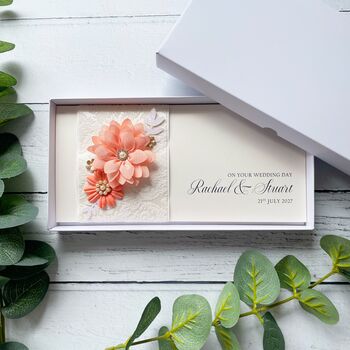 Handmade Wedding Money Wallet Peach, 2 of 7