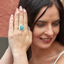 Amazonite Gemstone Adjustable Sterling Silver Ring, thumbnail 2 of 7