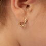 Minimalist Gold Plated Dainty Huggie Hoop Earrings, thumbnail 5 of 11