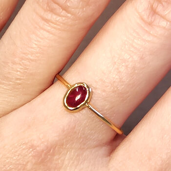 18ct Glod Classic Ruby Cabochon Ring, 4 of 7