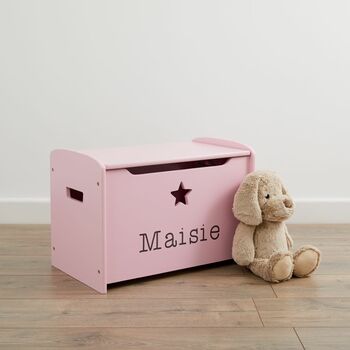 Personalised Pink Star Design Toy Box, 4 of 4