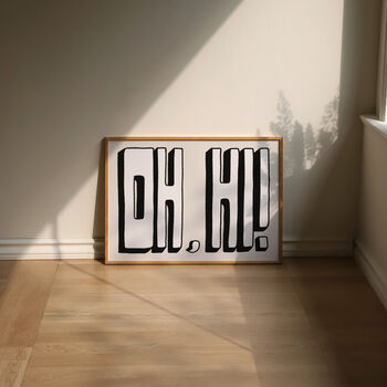Oh Hi Horizontal Retro Wall Art Print, 7 of 10