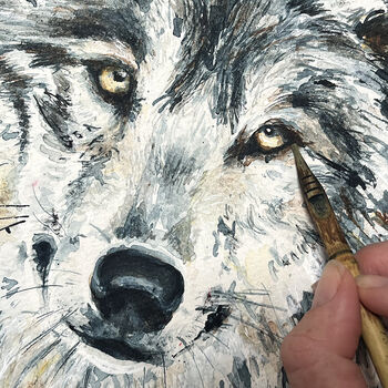 Inky Wolf Large Luxury Cushion And Pad, 4 of 4