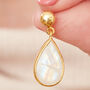 Moonstone Teardrop With Gold Plated Stud Earrings, thumbnail 11 of 12